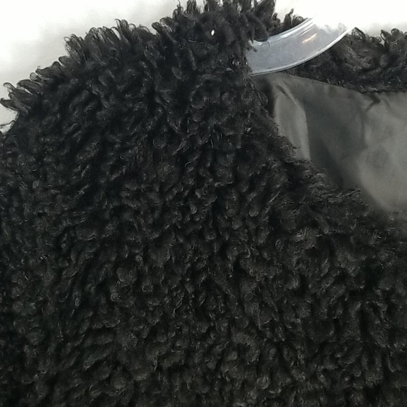 Express Black Faux Fur Coat Medium - Picture 3 of 9